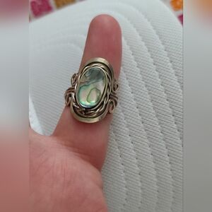 Abalone Shell Ring (SS 925, Sz: 6)